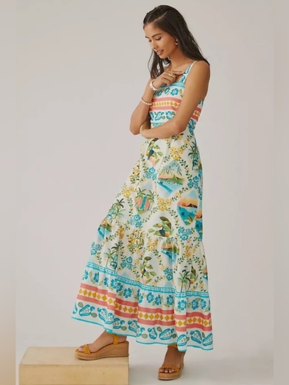 Farm X Antropologie Printed Maxi Dress Size S